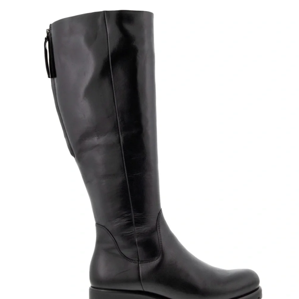 Ecco Modtray Leather Women's Knee High Boots - Black - Size: Us 6-6.5 no box